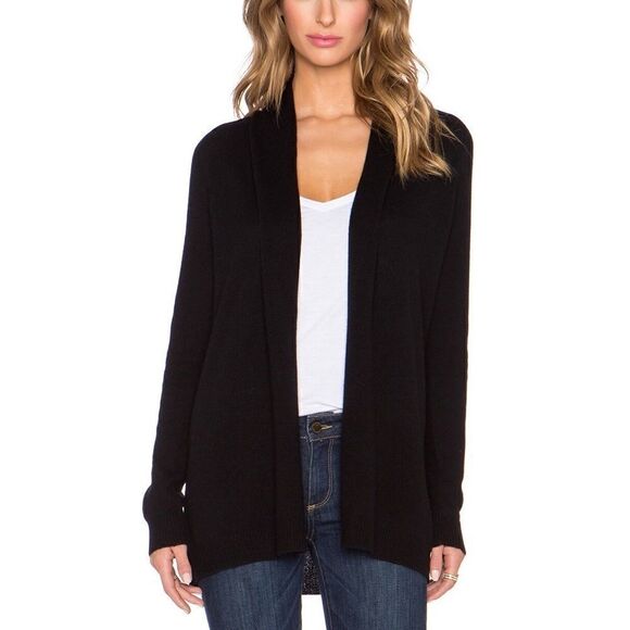 Theory Ashley Modal Black Open-Front Cardigan - Picture 1 of 7